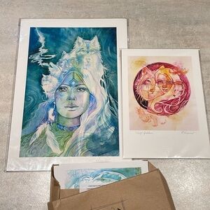 Roberta Orpwood SoulBird Art - lot of shamanic spiritual artwork prints postcard